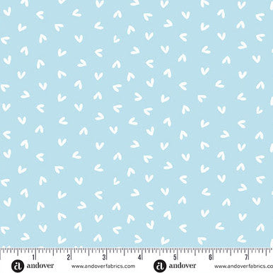 Sunny Honey A-1578-B Hearts Aflutter Blue Amy Latta Andover Half Yard