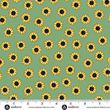 Sunny Honey A-1576-G Sunny Days Green Amy Latta Andover Half Yard