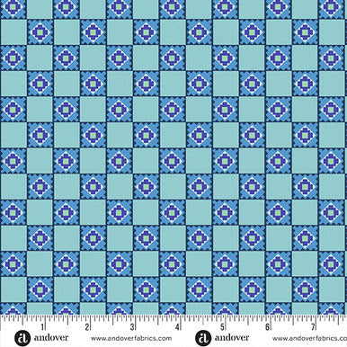 Friday Night A-1562-B Serviette Cobalt Karen Lewis Andover Half Yard