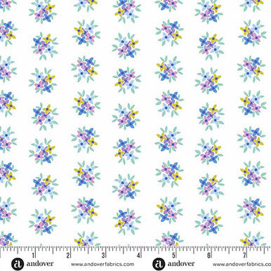 Friday Night A-1560-B Posy Cornflower Karen Lewis Andover Half Yard