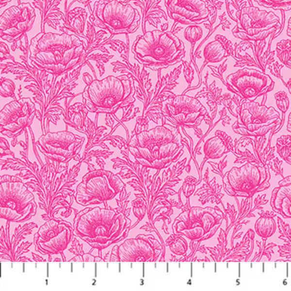 Good Together II Ozian Poppies in Pink 10862-22 Patrick Lose Northcott Fabrics Half Yard PRE ORDER