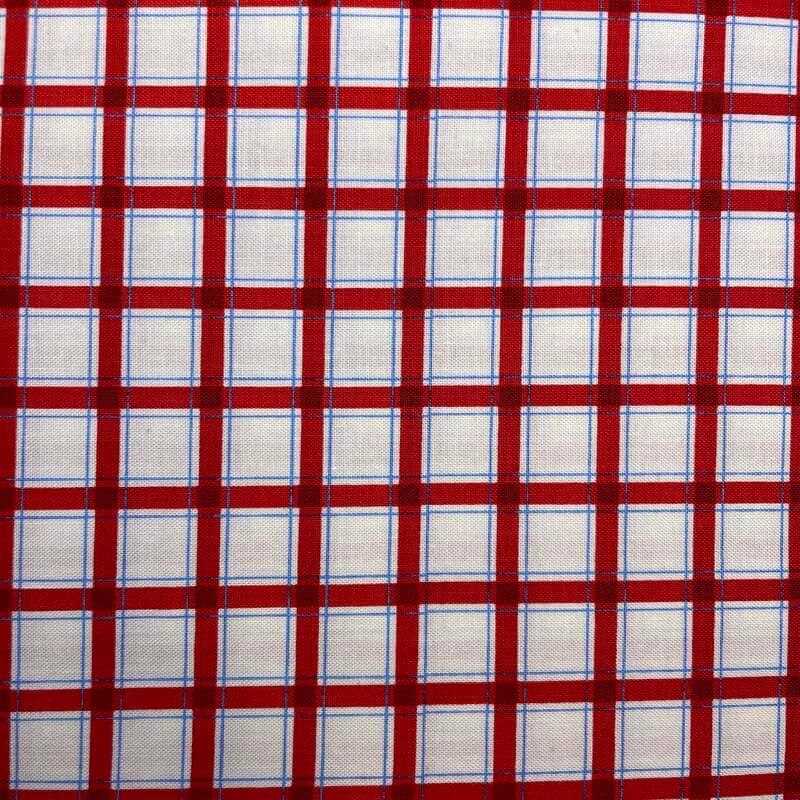 Wee Play Plaid Kathy Brown Teacher's Pet Red Rooster Fabrics 4724/26701RED1 By the Half Yard