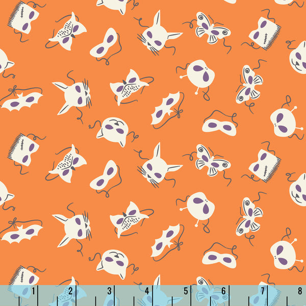 Happy Haunting Mask-arade Orange 230421 Ann Gardner Cloud9 Half Yard
