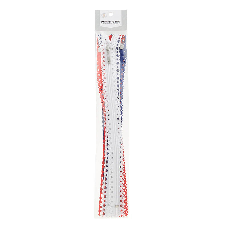 Missouri Star Fancy 14" Zippers - 6 Units of Patriotic Zipper Pack